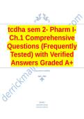 TCDHA  Pharm Final Review Comprehensive Questions &lpar;Frequently Tested&rpar; with Verified Answers Graded A&plus; Package Deal