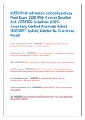 NURS 5140 Advanced pathophysiology  Final Exam 2026 With Correct Detailed  And VERIFIED Solutions &lpar;100&percnt;  Accurately Verified Answers&rpar; &lpar;latest  20262027 Update&rpar; Graded A&plus; Guarantee  Pass&excl;&excl;