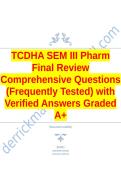 TCDHA SEM III Pharm Final Review Comprehensive Questions &lpar;Frequently Tested&rpar; with Verified Answers Graded A&plus;