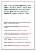 NUR 283 Pathophysiology Study Guide  Exam 1  2026 With Correct Detailed And  VERIFIED Solutions &lpar;100&percnt; Accurately  Verified Answers&rpar; &lpar;latest 20262027  Update&rpar; Graded A&plus; Guarantee Pass&excl;&excl; 