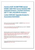 Hondros NUR 160 MIDTERM Upload  EXAM 2 2026 With Correct Detailed AND  Analyzed Answers &vert; &lpar;Verified solutions&rpar;  GET IT 100&percnt; ACCURATE Answers   &vert;Latest 20262027 Upgrade&vert;&vert;Graded A&plus;  Guaranteed SUCCESS&excl;&excl; 