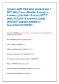 Hondros NUR 160 Latest Upload Exam 1  2026 With Correct Detailed & Analyzed  Answers &vert; &lpar;Verified solutions&rpar; GET IT  100&percnt; ACCURATE Answers &vert;Latest  20262027 Upgrade&vert;&vert;Graded A&plus;  Guaranteed SUCCESS&excl;&excl; 