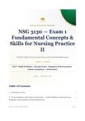 NSG 3130 Exam 1 Fundamental Concepts & Skills for Nursing  Practice II Questions & Verified Answers 2026&sol;2027 &vert; Galen  College of Nursing &vert; NGN Grade A Study GuideNSG 3130 Exam 1 Fundamental Concepts & Skills for Nursing  Practice II Questions & Verified 
