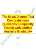 The Great Divorce Study Guide CH&period; 6-10 Comprehensive Questions &lpar;Frequently Tested&rpar; with Verified Answers Graded A&plus; Package Deal