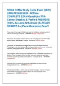 NCMA CCMA Study Guide Exam &lpar;2026&rpar;  UPDATE 20262027  ACTUAL   COMPLETE EXAM Questions With  Correct Detailed & Verified ANSWERS  &lpar;100&percnt; Accurate Solutions&rpar; &vert;&vert;ALREADY  GRADED A&plus;&vert;&vert;Exam Guarantee Pass&excl;&excl;