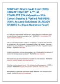 NRNP 6531 Study Guide Exam &lpar;2026&rpar;  UPDATE 20262027  ACTUAL   COMPLETE EXAM Questions With  Correct Detailed & Verified ANSWERS  &lpar;100&percnt; Accurate Solutions&rpar; &vert;&vert;ALREADY  GRADED A&plus;&vert;&vert;Exam Guarantee Pass&excl;&excl; 