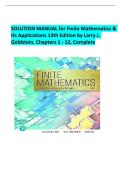 Solution Manual for Finite Mathematics & Its Applications&comma; 13th Edition by Larry J&period; Goldstein&comma; David I&period; Schneider&comma; Martha J&period; Siegel & Jill Simmons  &vert; Verified Chapters 1-12  &vert; Downloadable PDF