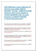WGU D669 Early Literacy Methods OA  ACTUAL  Exam &lpar;2026&rpar; UPDATE  20262027  ACTUAL  COMPLETE EXAM  Questions With Correct Detailed &  Verified ANSWERS &lpar;100&percnt; Accurate  Solutions&rpar; &vert;&vert;ALREADY GRADED  A&plus;&vert;&vert;Exam Guarantee Pass&excl;&excl;
