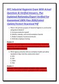 NYC Industrial Hygienist Exam With Actual Questions & Verified Answers&comma; Plus Explained Rationales&sol;Expert Verified For Guaranteed 100&percnt; Pass 2026&sol;Latest Update&sol;Instant Download Pdf