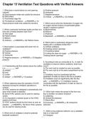 Chapter 13 Ventilation Test Questions with Verified Answers