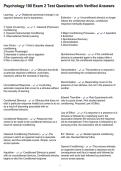 Psychology 100 Exam 2 Test Questions with Verified Answers