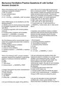 Mechanical Ventilation Practice Questions &num;1 with Verified Answers Graded A&plus;