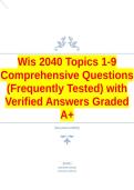 Wis 2040 Topics 1-9 Comprehensive Questions &lpar;Frequently Tested&rpar; with Verified Answers Graded A&plus;