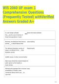 WIS 2040 UF exam 1 Comprehensive Questions &lpar;Frequently Tested&rpar; with Verified Answers Graded A&plus;