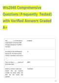 Wis2040 Comprehensive Questions &lpar;Frequently Tested&rpar; withVerified Answers Graded A&plus;