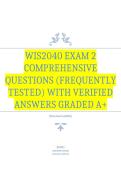 WIS2040 Exam 2 Comprehensive Questions &lpar;Frequently Tested&rpar; with Verified Answers Graded A&plus;