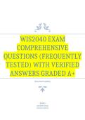 WIS2040 Exam Comprehensive Questions &lpar;Frequently Tested&rpar; with Verified Answers Graded A&plus;