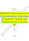 WIS2040 Online Exercise 4 Comprehensive Questions &lpar;Frequently Tested&rpar; with Verified Answers Graded A&plus;