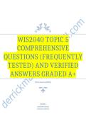 WIS2040 Comprehensive Questions &lpar;Frequently Tested&rpar; with Verified Answers Graded A&plus; Package Deal