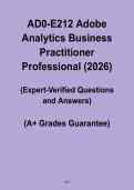 AD0-E212 Adobe Analytics Business Practitioner Professional Exam Study PDF
