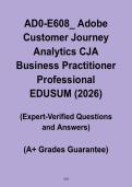 AD0-E608 Adobe Customer Journey Analytics &lpar;CJA&rpar; Business Practitioner Professional Exam Study PDF