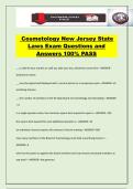 Cosmetology New Jersey State Laws Exam Questions and Answers 100&percnt; PASS