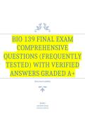 BIO 139 Lecture Test &num;1 Comprehensive Questions &lpar;Frequently Tested&rpar; with Verified Answers Graded A&plus;