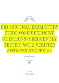 Bio 139 Unit 1 Practice Exam Comprehensive Questions &lpar;Frequently Tested&rpar; with Verified Answers Graded A&plus;