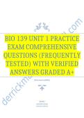 Bio 139 Unit 1 Practice Exam Comprehensive Questions &lpar;Frequently Tested&rpar; with Verified Answers Graded A&plus;