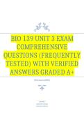BIO 139 Unit 3 Exam Comprehensive Questions &lpar;Frequently Tested&rpar; with Verified Answers Graded A&plus;
