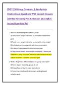 CMST 330 Group Dynamics & Leadership  Practice Exam Questions With Correct Answers  &lpar;Verified Answers&rpar; Plus Rationales 2026 Q&A &vert;  Instant Download Pdf
