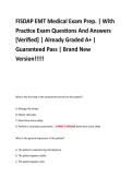 FISDAP EMT Medical Exam Prep&period; &vert; With  Practice Exam Questions And Answers  &lbrack;Verified&rsqb; &vert; Already Graded A&plus; &vert;  Guaranteed Pass &vert; Brand New  Version&excl;&excl;&excl;&excl;&excl;