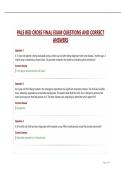 PALS RED CROSS FINAL EXAM QUESTIONS AND CORRECT ANSWERS
