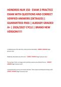 HONDROS NUR 150 - EXAM 2 PRACTICE  EXAM WITH QUESTIONS AND CORRECT  VERIFIED ANSWERS &lbrace;DETAILED&rcub; &vert;  GUARANTEED PASS &vert; ALREADY GRADED  A&plus; &vert; 2026&sol;2027 CYCLE &vert; BRAND NEW  VERSION&excl;&excl;&excl;&excl;&excl;