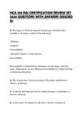 HCA 100 RAI CERTIFICATION REVIEW SET  2026 QUESTIONS WITH ANSWERS GRADED  A&plus;