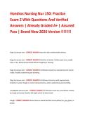 Hondros Nursing Nur 150&colon; Practice  Exam 2 With Questions And Verified  Answers &vert; Already Graded A&plus; &vert; Assured  Pass &vert; Brand New 2026 Version &excl;&excl;&excl;&excl;&excl;&excl;&excl;&excl; 