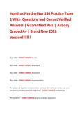 Hondros Nursing Nur 150 Practice Exam  1 With  Questions and Correct Verified  Answers &vert; Guaranteed Pass &vert; Already  Graded A&plus; &vert; Brand New 2026  Version&excl;&excl;&excl;&excl;&excl;&excl;&excl;