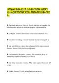 HAWAII REAL ESTATE LICENSING SCRIPT  2026 QUESTIONS WITH ANSWERS GRADED  A&plus; 