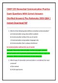 CMST 225 Nonverbal Communication Practice  Exam Questions With Correct Answers  &lpar;Verified Answers&rpar; Plus Rationales 2026 Q&A &vert;  Instant Download Pdf