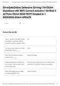 DriveSafeOnline Defensive Driving 1 Hr EXAM Questions with 100&percnt; Correct Answers &vert; Verified &vert;&vert; ACTUAL EXAM 2026 TEST&excl;&excl; Graded A&plus; &vert; 2025&vert;2026 EXAM UPDATE