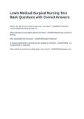 Lewis Medical-Surgical Nursing Test Bank Questions with Correct Answers