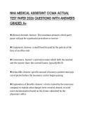 NHA MEDICAL ASSISTANT CCMA ACTUAL TEST PAPER 2026 QUESTIONS WITH ANSWERS GRADED A&plus;