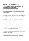 NHA MEDICAL ASSISTANT CCMA COMPREHENSIVE TEST 2026 QUESTIONS WITH SOLUTIONS GRADED A&plus;