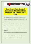 New Jersey State Board of Cosmetology State Laws Exam Questions and Answers 100&percnt; PASS