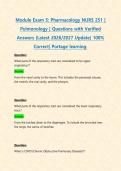 Module Exam 5&colon; Pharmacology NURS 251 &vert; Pulmonology &vert; Questions with Verified Answers &lpar;Latest 2026&sol;2027 Update&rpar; 100&percnt; Correct&vert; Portage learning&period;
