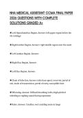 NHA MEDICAL ASSISTANT CCMA FINAL PAPER 2026 QUESTIONS WITH COMPLETE SOLUTIONS GRADED A&plus;