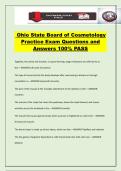 Ohio State Board of Cosmetology Practice Exam Questions and Answers 100&percnt; PASS