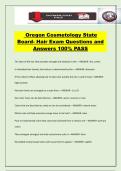 Oregon Cosmetology State Board- Hair Exam Questions and Answers 100&percnt; PASS