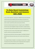 Pa State Board Cosmetology Exam Questions and Answers 100&percnt; PASS