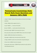 Pennsylvania Cosmetology State Board&colon; Nails Exam Questions and Answers 100&percnt; PASS
